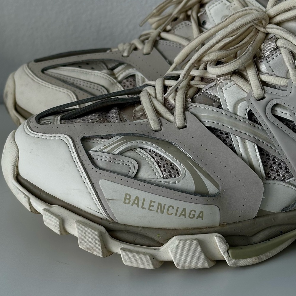 Balenciaga Taupe and Off-White Track Sneakers - Picture 3 of 8